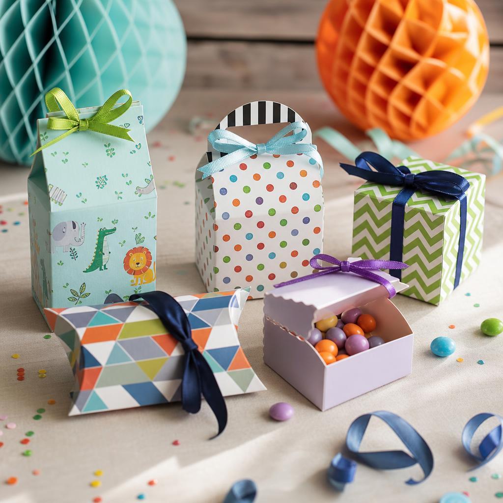 Caixinhas personalizadas com tema tropical azul
